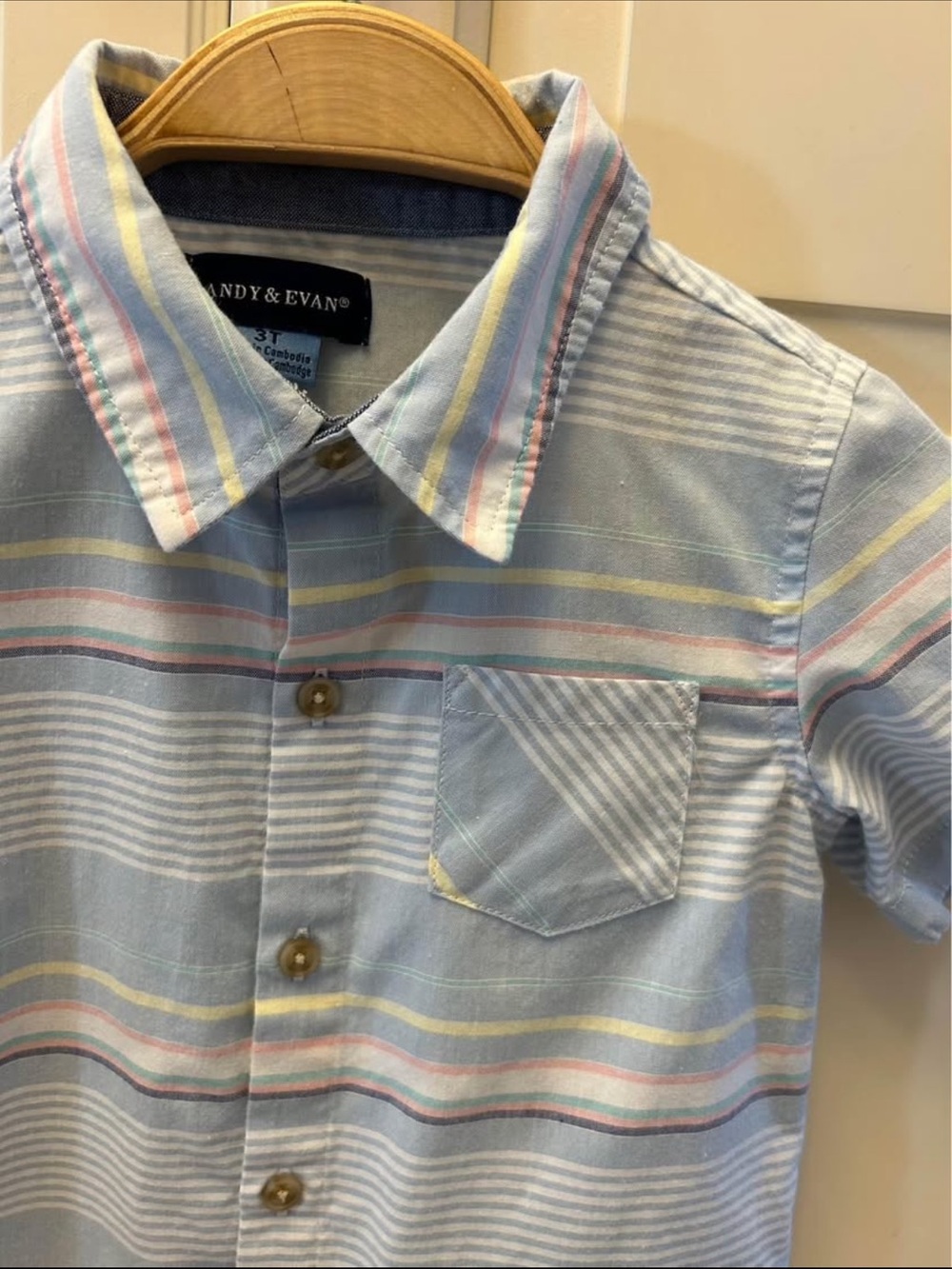 Andy & Evan Light Blue Pastel Stripe Button-Up Shirt